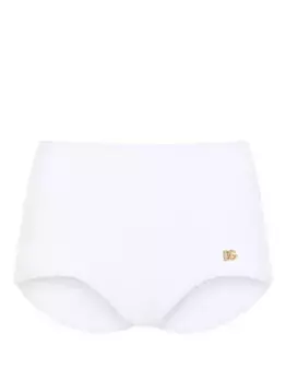 Шорты бикини с завышенной талией и логотипом DOLCE & GABBANA, белый