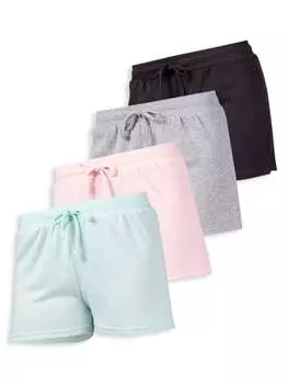 Шорты Blis плюс для сна из 4 предметов, черный/серый/розовый