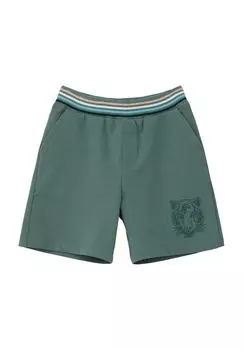 Шорты, боковые карманы, принт на штанинах, детские s.Oliver, цвет Blue Green