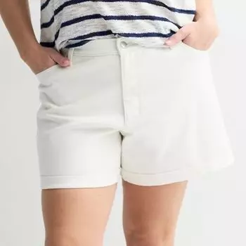 Шорты больших размеров со средней посадкой и отворотами на манжетах Sonoma Goods For Life, цвет vital white