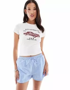 Шорты-боксеры Daisy Street с эластичным поясом, в синюю полоску, без застежек