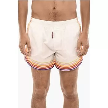 Шорты-боксеры MIDI с полосатым принтом Dsquared2, White