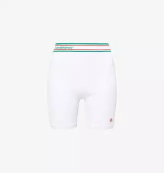 Шорты Brand-Patch из эластичной ткани с высокой посадкой в рубчик Casablanca, белый