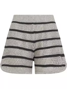 Шорты Brunello Cucinelli в полоску, нейтральный