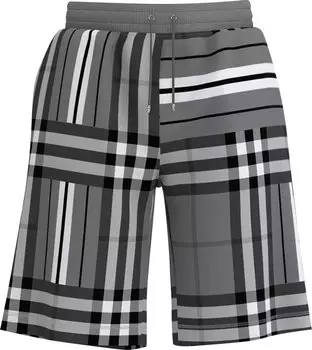 Шорты Burberry Check And Stripe Jacquard Shorts 'Dark Grey Melange', серый