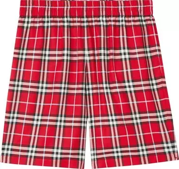 Шорты Burberry Check Print Track Shorts 'Chili Red', красный