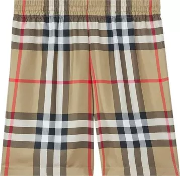 Шорты Burberry Check Silk Shorts 'Archive Beige', коричневый