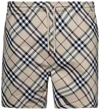 Шорты Burberry Check Swim Shorts 'Alabaster', белый