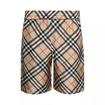 Шорты Burberry Vintage Check Silk Shorts, песочный