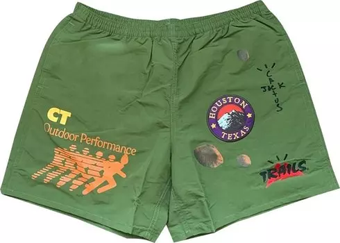 Шорты Cactus Jack by Travis Scott Running Wild Shorts 'Green', зеленый