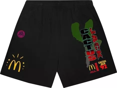Шорты Cactus Jack by Travis Scott x McDonald's All American '92 Shorts II 'Black', черный
