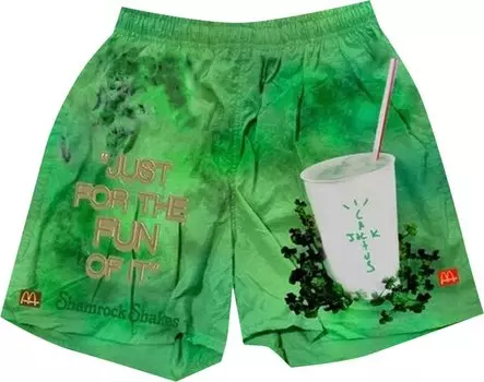 Шорты Cactus Jack by Travis Scott x McDonald's Shamrock Shake Shorts 'Green', зеленый