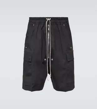 Шорты cargobela из смесового хлопка Rick Owens, черный