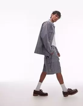 Шорты Carhartt WIP notus в полоску синего цвета