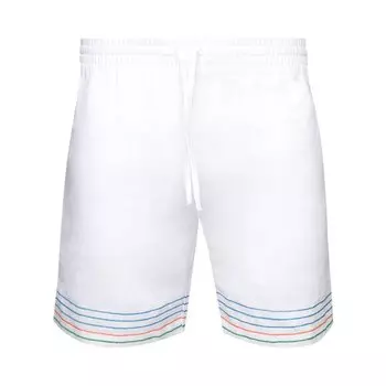 Шорты Casablanca Embroidered Linen Shorts, белый