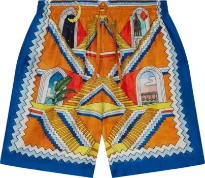 Шорты Casablanca Escalier Infini Silk Shorts 'Multicolor', разноцветный