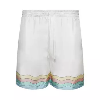Шорты Casablanca SILK SHORTS WITH DRAWSTRINGS, цвет Maison De Reve
