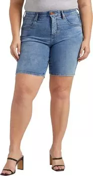 Шорты Cecilia со средней посадкой (8 дюймов) больших размеров Jag Jeans, цвет Marine Blue
