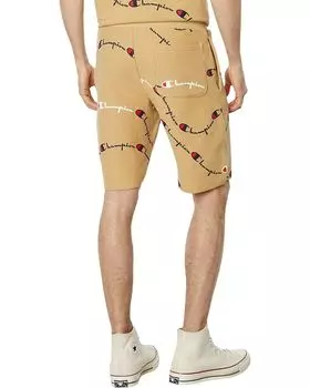 Шорты Champion Reverse Weave All Over Print 10" Cutoff Shorts, цвет Script Big Wave Sandrock