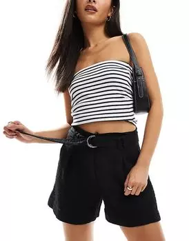 Шорты черного цвета с пряжкой Morgan