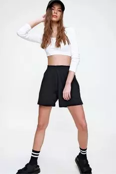 Шорты - черные - Высокая талия Trend Alaat Stili, черный