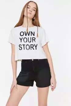 Шорты - черные - Высокая талия Trendyol, черный