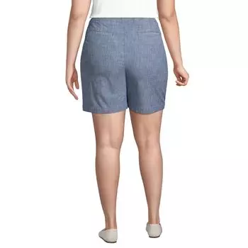 Шорты чинос без застежек Lands 'End больших размеров Lands' End, темно-синий