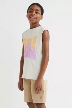 Шорты-чинос из хлопкового твила H&M Solid-color, бежевый