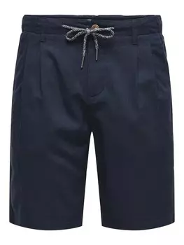 Шорты чинос Only & Sons Regular Pleat-Front Pants LEO, морской синий