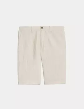 Шорты-чиносы из льняной смеси классического кроя Marks & Spencer, цвет Natural mix