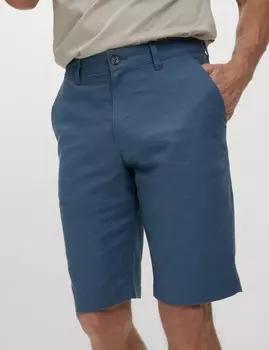 Шорты-чиносы из льняной смеси классического кроя Marks & Spencer, цвет Air force blue