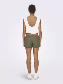 Шорты-чиносы ONLY "ONLGEORGIA BELT SHORTS PNT", с узорчатым поясом, оранжевый