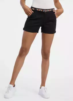 Шорты-чиносы Ragwear "HEEVEN B" (комплект, 2 шт., с поясом), с отворотом по низу и поясом, черный