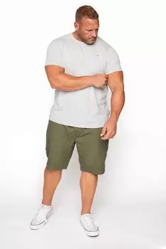 Шорты-Чиносы с эластичной талией Badrhino Big & Tall, зеленый
