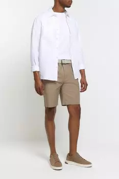 Шорты-Чиносы с поясом River Island, коричневый