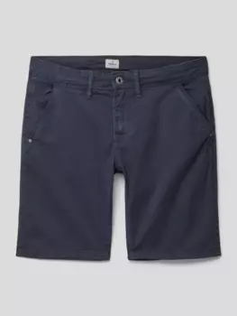 Шорты-чиносы с прорезными карманами, модель BURN Pepe Jeans, синий