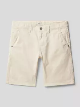 Шорты-чиносы с прорезными карманами, модель BURN Pepe Jeans, экрю