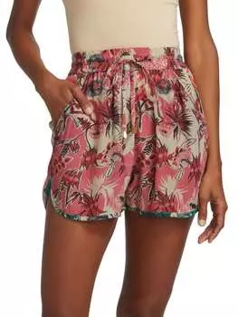 Шорты Chufy Henry с кулиской и принтом, розовый