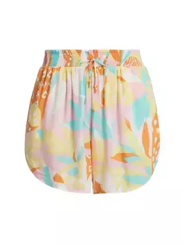 Шорты Cichas с цветочным принтом Poupette St Barth, цвет pink miami