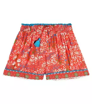 Шорты Cindy с цветочным принтом Poupette St Barth, красный