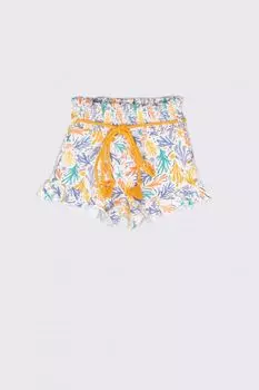 Шорты Coccodrillo разноцветное с оборкой и окантовкой на талии