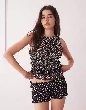 шорты COLLUSION со сборками в горошек