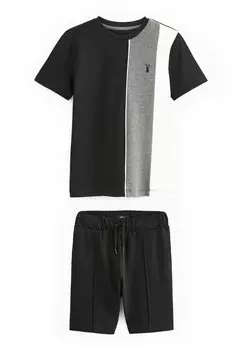 Шорты Colourblock Set Standard Next, черно-серые