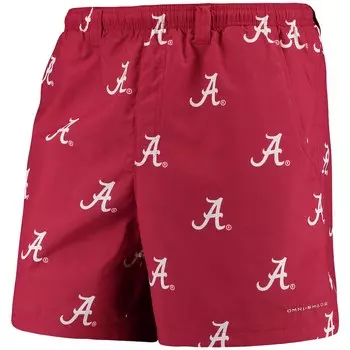 Шорты Columbia PFG Alabama Crimson Tide, малиновый