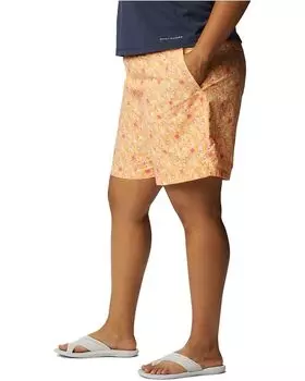 Шорты Columbia Plus Size Sandy River II Printed Shorts, цвет Peach/Mini Hibiscus