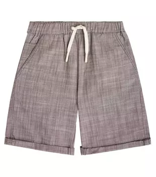 Шорты Conway из хлопка шамбре Bonpoint, серый