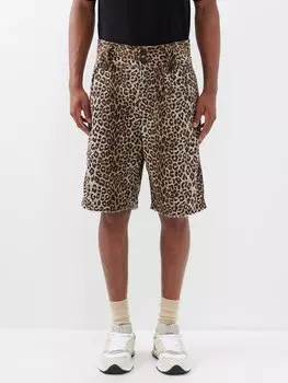 Шорты coronel с леопардовым принтом Visvim, бежевый