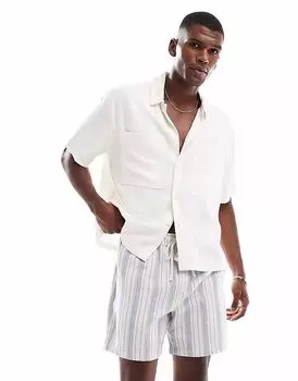 Шорты Cotton On с фактурной отделкой и эластичной талией в синюю полоску Cotton:On