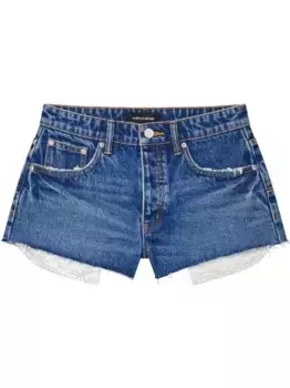 Шорты Cut Off со стразами Purple Brand, синий