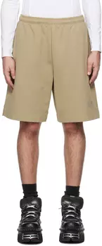 Шорты цвета хаки с овальным логотипом VETEMENTS